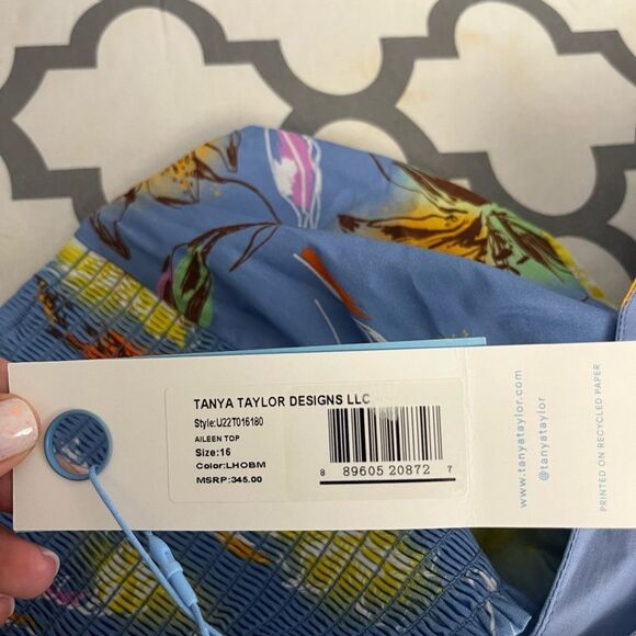 TANYA TAYLOR Aileen Stretch Poplin Crop Top NWT Size 16 - Picture 6 of 11